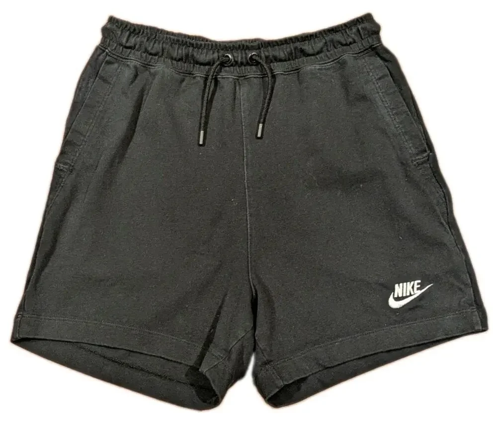 Vintage Nike Shorts Womens XS Black Embroidered Swoosh Cotton Y2K 90s Drawstring
